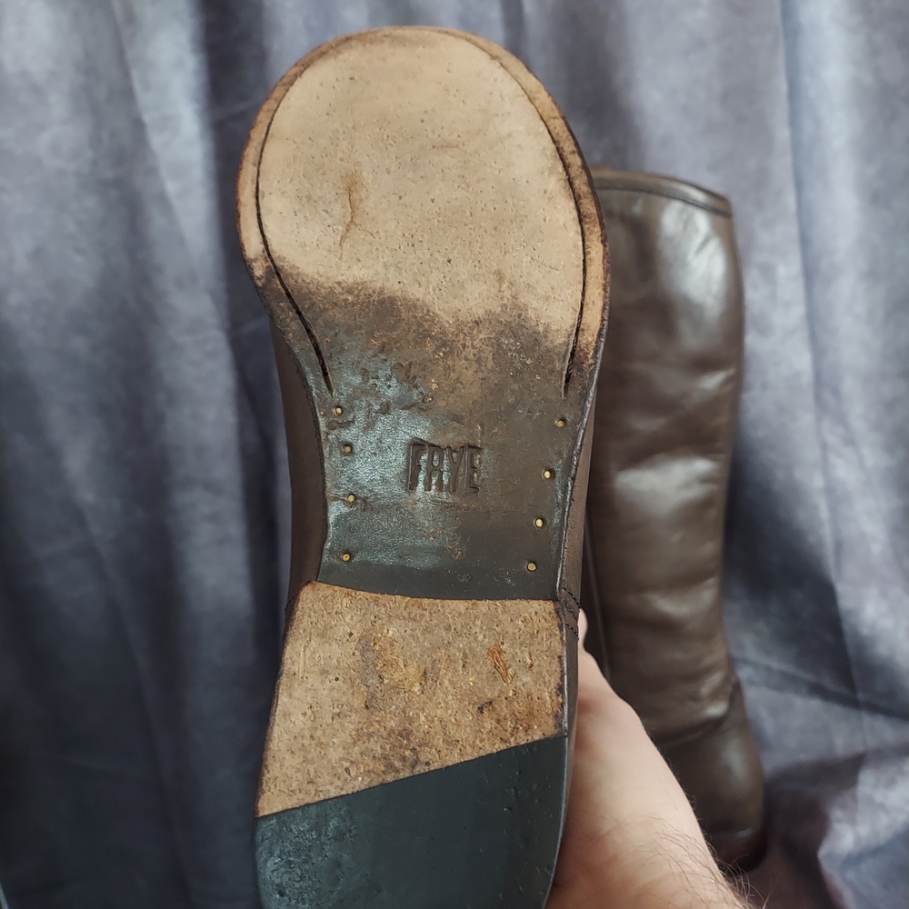 Frye Melissa Button Extended Calf Leather Riding Boots Cognac Brown Women's 9B - Picture 13 of 16